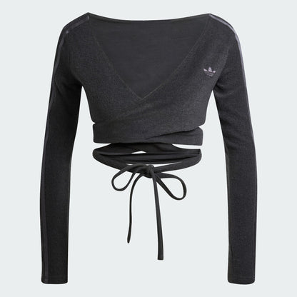 adidas Women's Grey Wraparound Long Sleeve Cardigan - Super-Soft Comfort Top