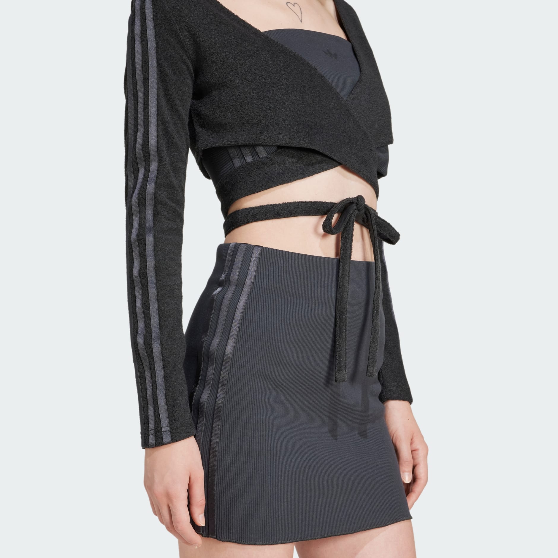 adidas Women's Grey Wraparound Long Sleeve Cardigan - Super-Soft Comfort Top