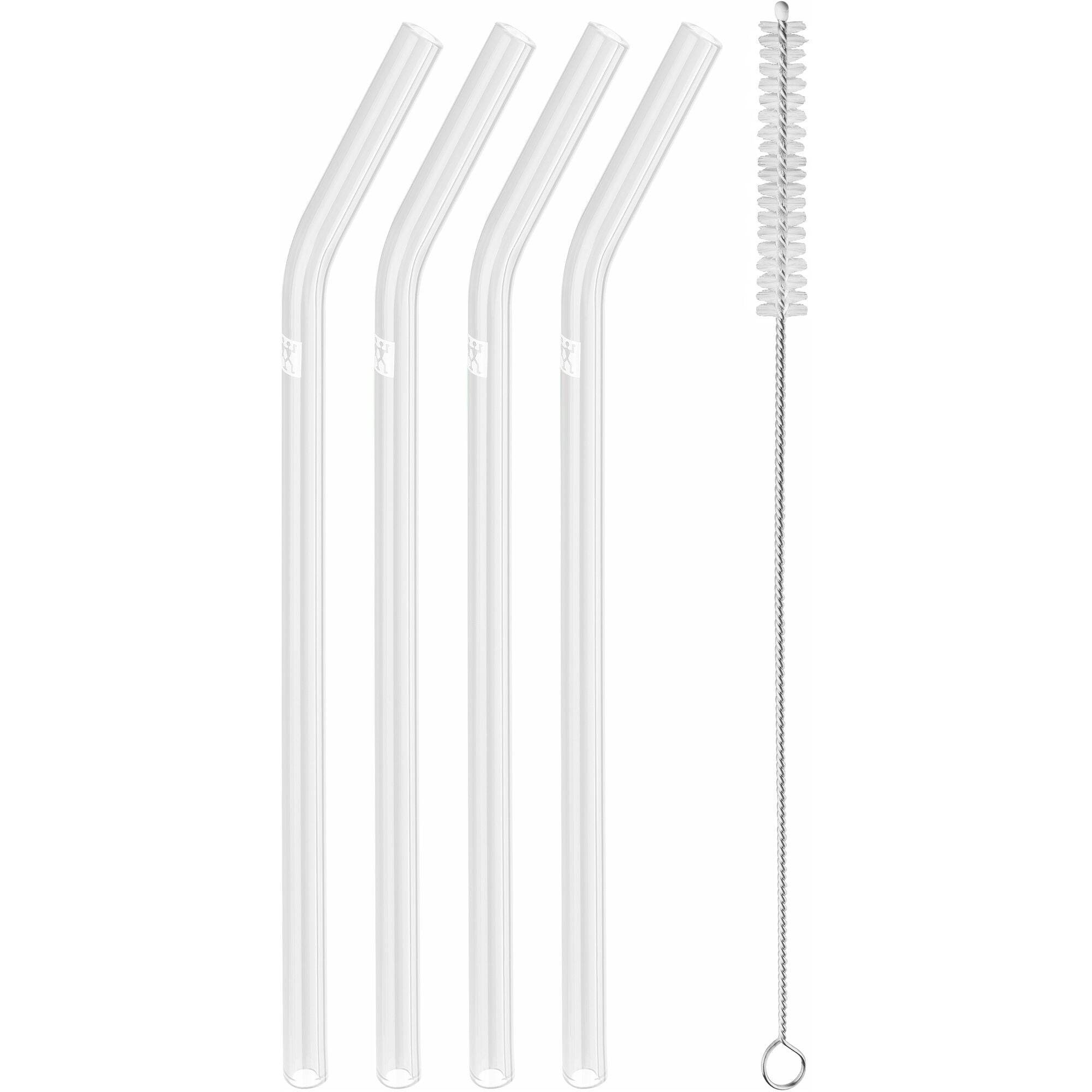 Zwilling Sorrento Curved Glass Straw Set with Cleaning Brush