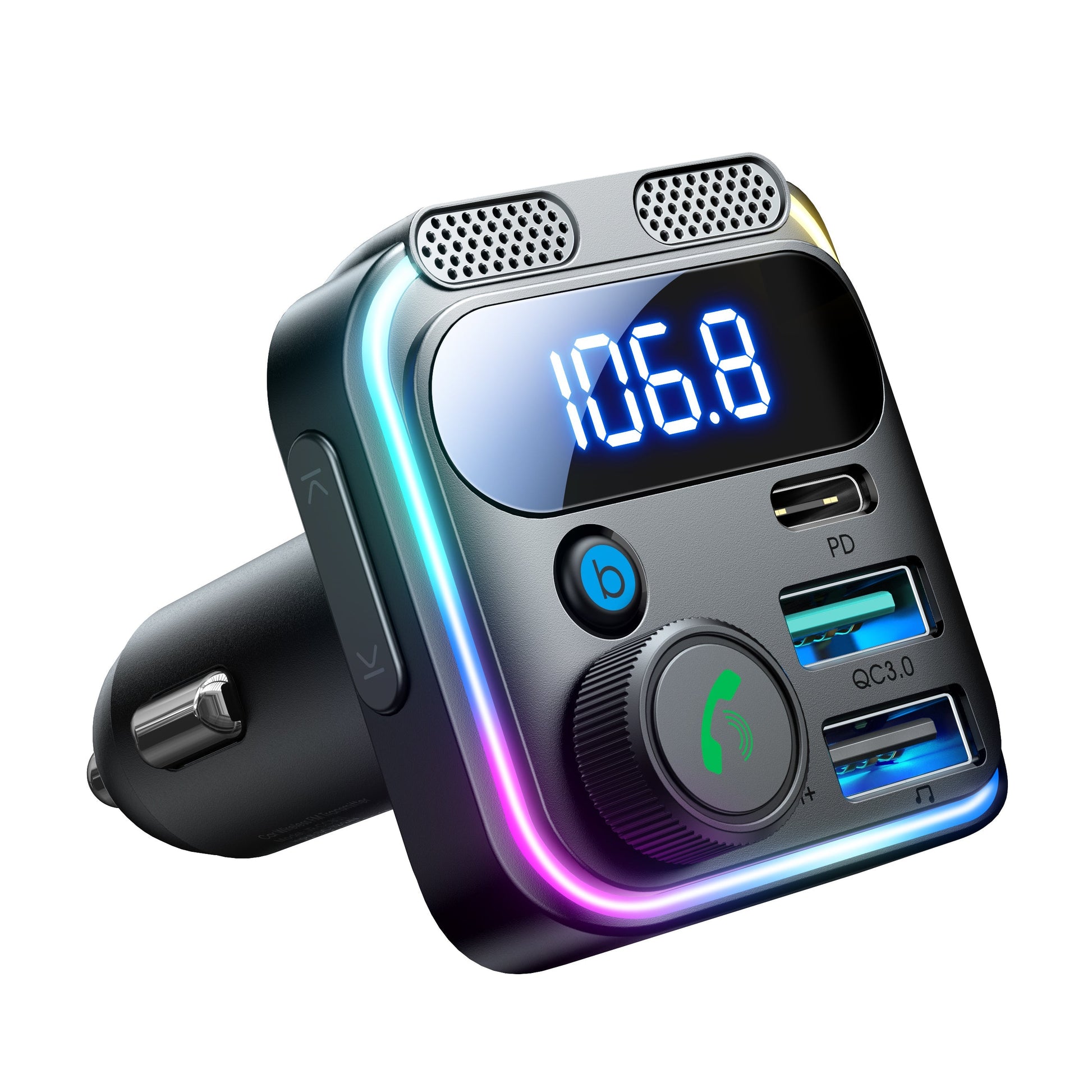 JOYROOM JR-CCB01 48W Dual-Mic Car Wireless FM Transmitter Black