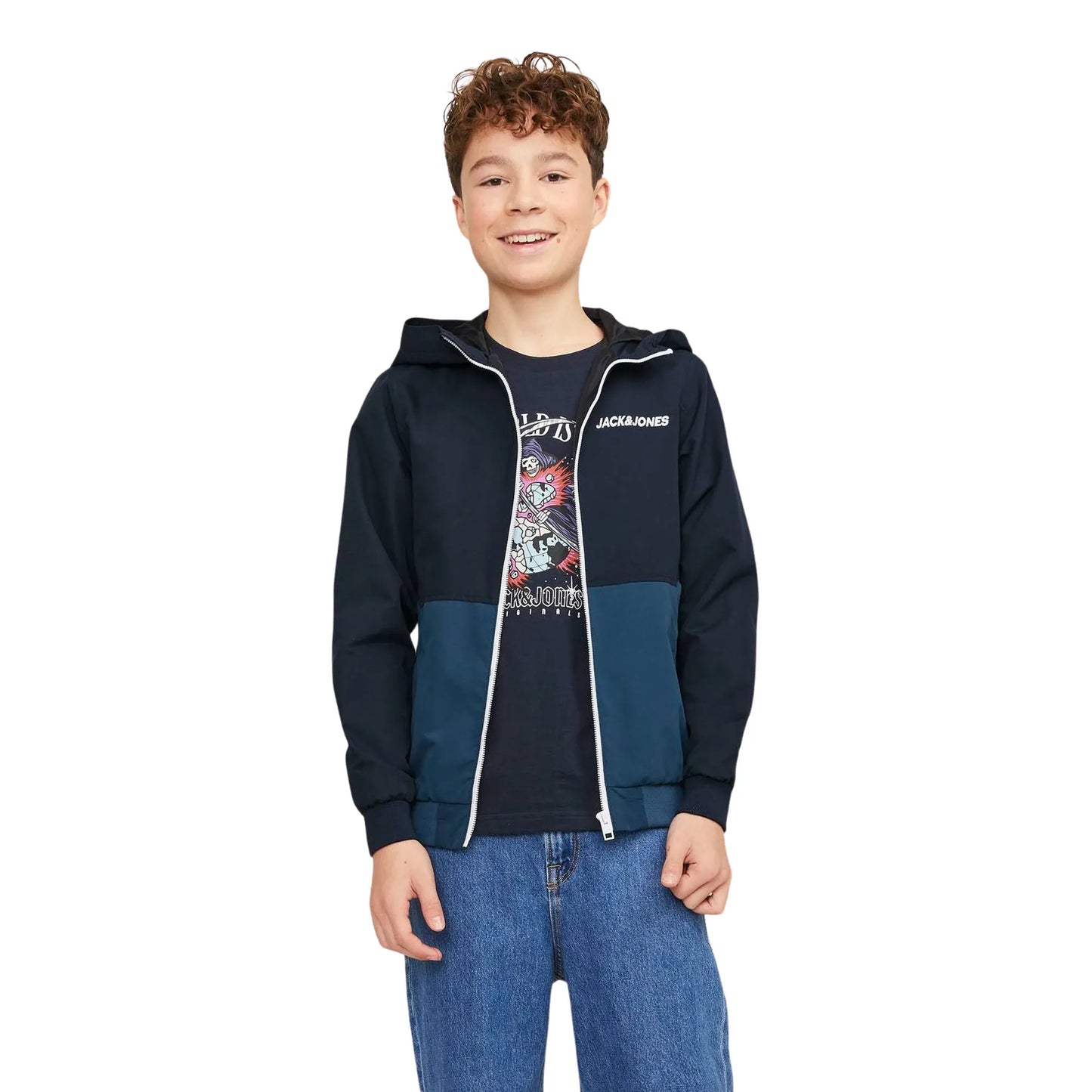 Jack & Jones Kids Block Color Hooded Bomber Jacket