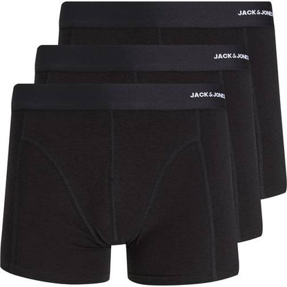 Jack & Jones Men's Soft Bamboo Viscose Trunks 3-Pack - Black Underwear