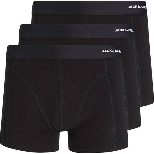 Jack & Jones Men's Soft Bamboo Viscose Trunks 3-Pack - Black Underwear