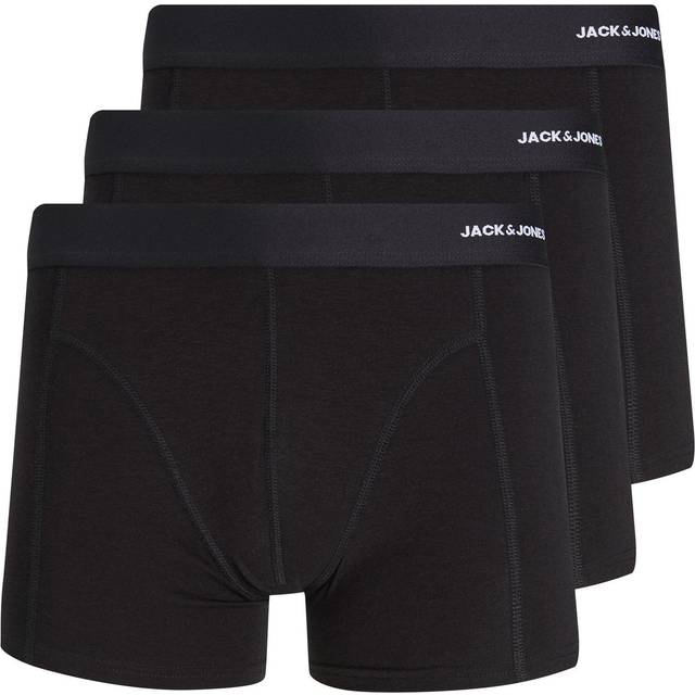 Jack & Jones Men's Soft Bamboo Viscose Trunks 3-Pack - Black Underwear