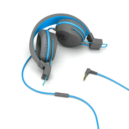JBuddies Studio On-Ear Kids Wired Headphones Graphite Blue Volume Safe - Gomix Brands Outlet