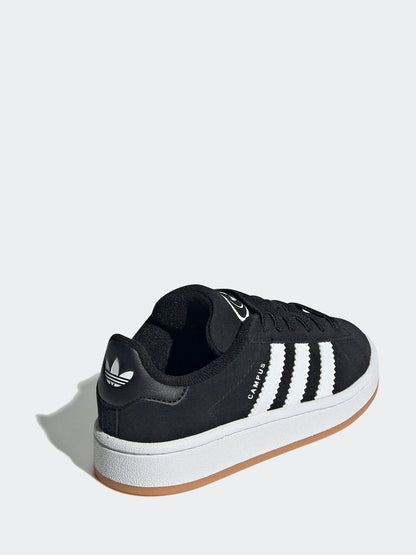 Kids' adidas Originals Black Campus 00s Suede Elastic Lace Trainers