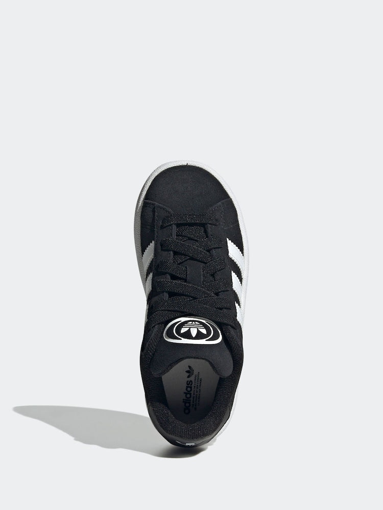 Kids' adidas Originals Black Campus 00s Suede Elastic Lace Trainers