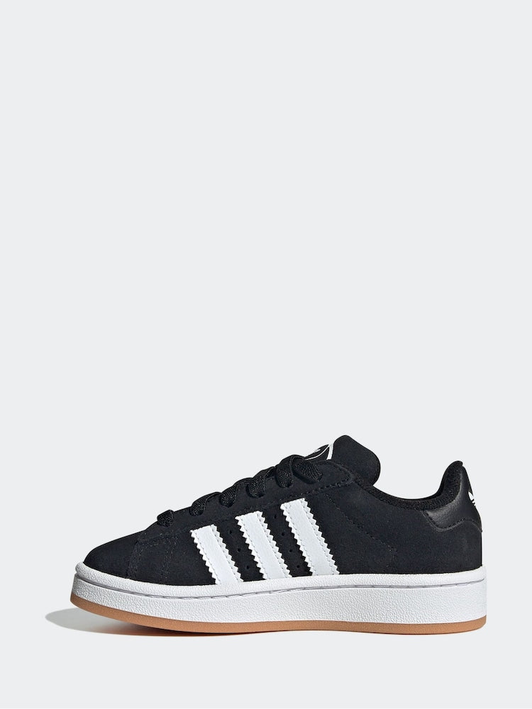 Kids' adidas Originals Black Campus 00s Suede Elastic Lace Trainers