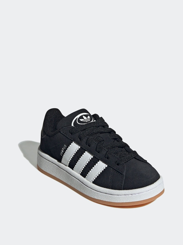 Kids' adidas Originals Black Campus 00s Suede Elastic Lace Trainers