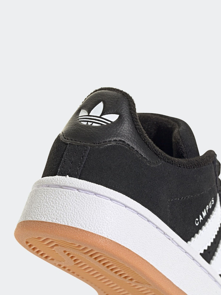Kids' adidas Originals Black Campus 00s Suede Elastic Lace Trainers