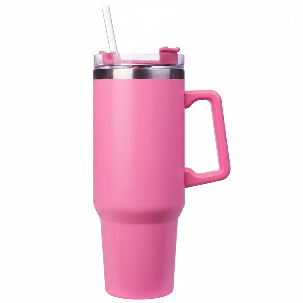 Travel Mug BLK Thermal Mug with Straw Pink 1200 ml