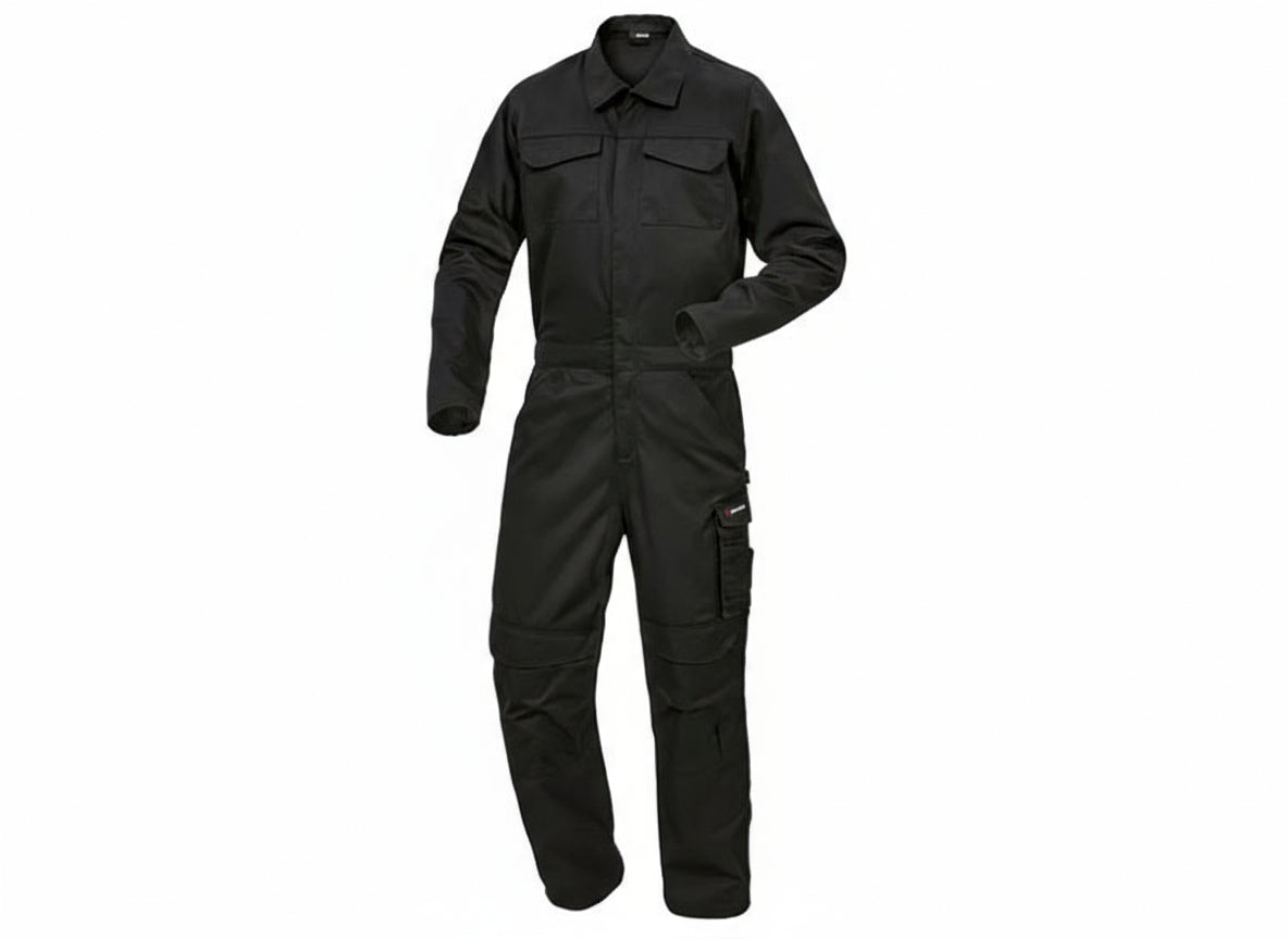 Parkside Men's Black Durable Work Overalls with Multi-Pockets, Size M/48