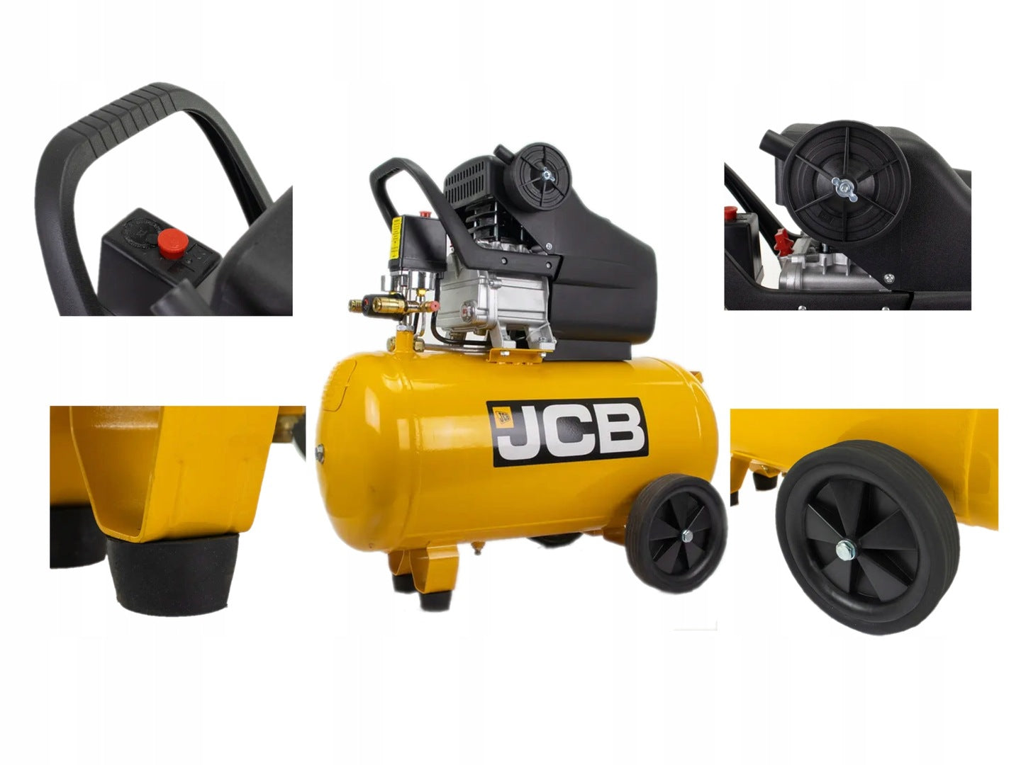 JCB 21-AC50 Professional Piston Air Compressor 50L Tank 8 Bar 1800W