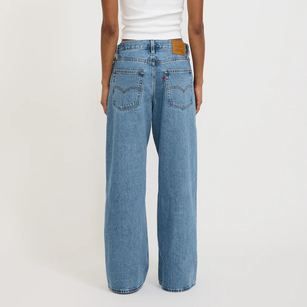 Classic Levi's High-Waisted Straight Leg Denim Jeans - Light Blue