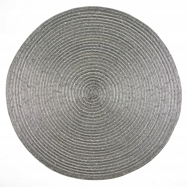Livarno Home Braided Round Placemats 4-Pack Silver 38 cm