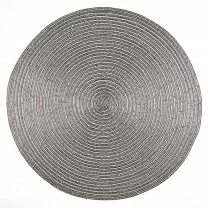 Livarno Home Braided Round Placemats 4-Pack Silver 38 cm