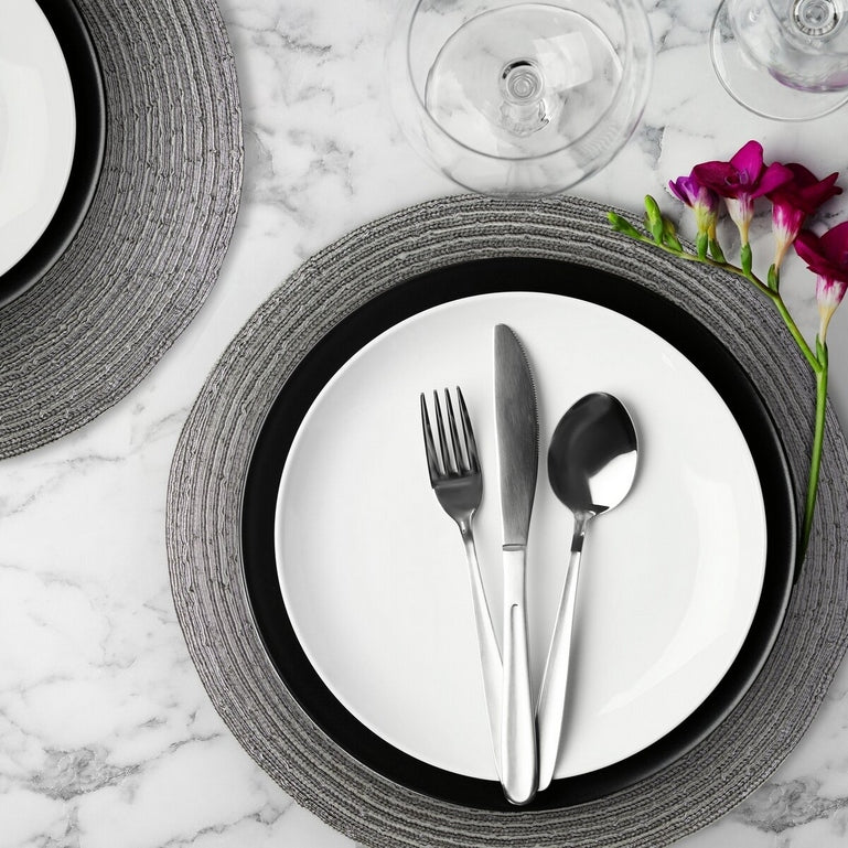 Livarno Home Braided Round Placemats 4-Pack Silver 38 cm