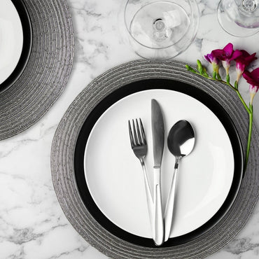 Livarno Home Braided Round Placemats 4-Pack Silver 38 cm