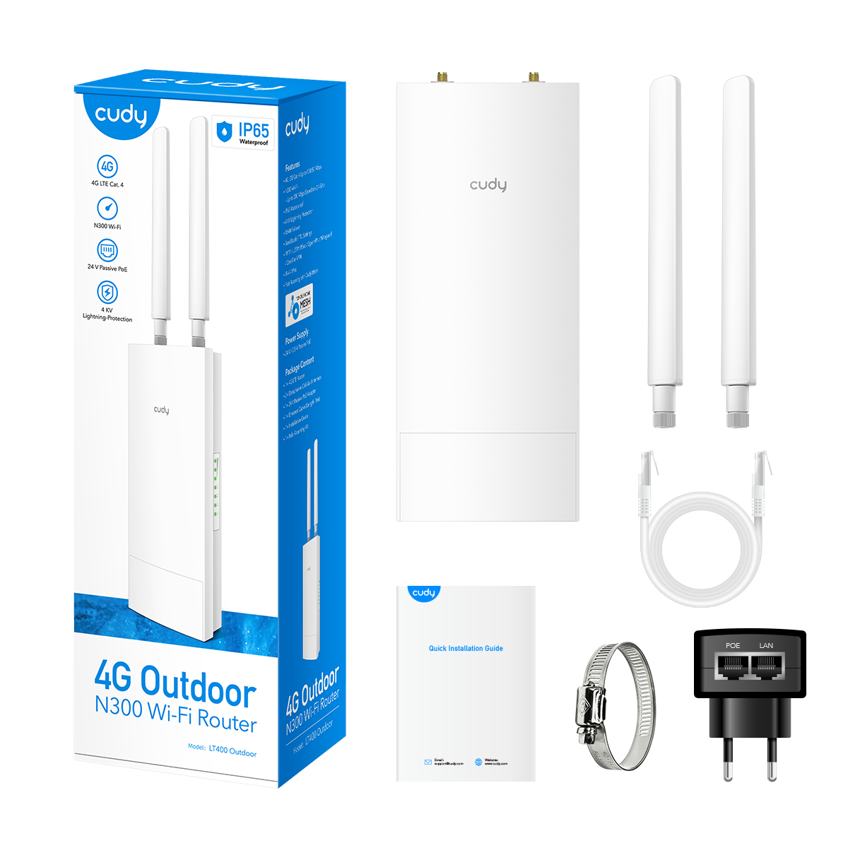Cudy LT400 Outdoor 1.0 Indoor/Outdoor 4G N300 Wi-Fi Router