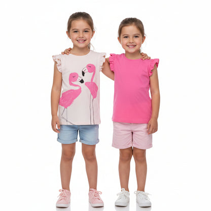 Lupilu Girls Cotton T-Shirt 2-Pack 4-6 Years 110-116