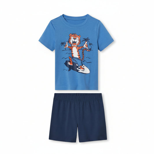 Lupilu Kids' Short Pyjama Set Tiger 110/116 4-6 Years Blue
