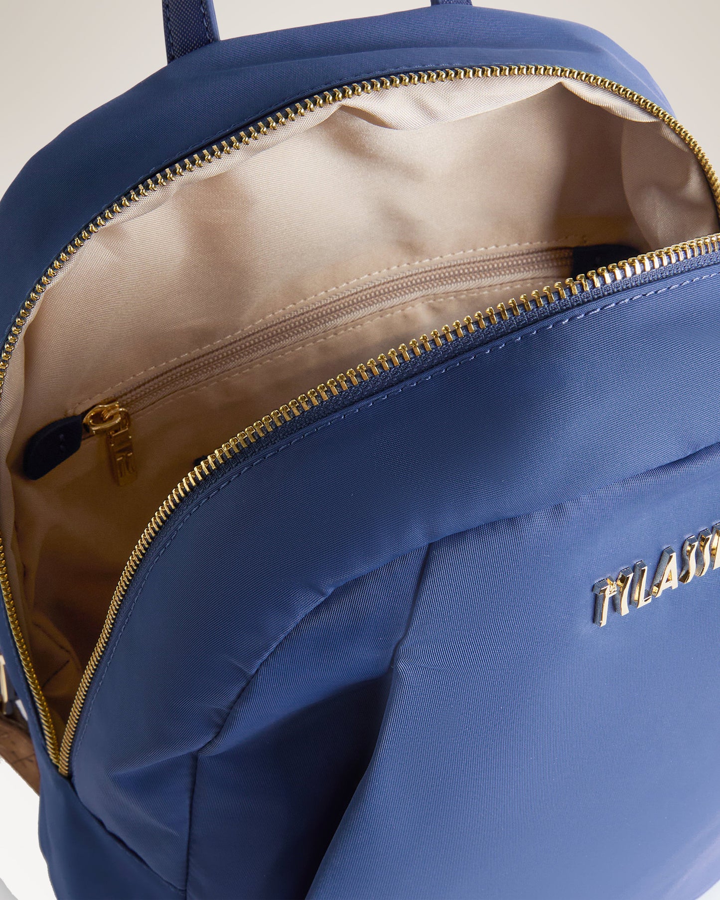 Denim Blue Backpack with Contrast Straps – 1st Class