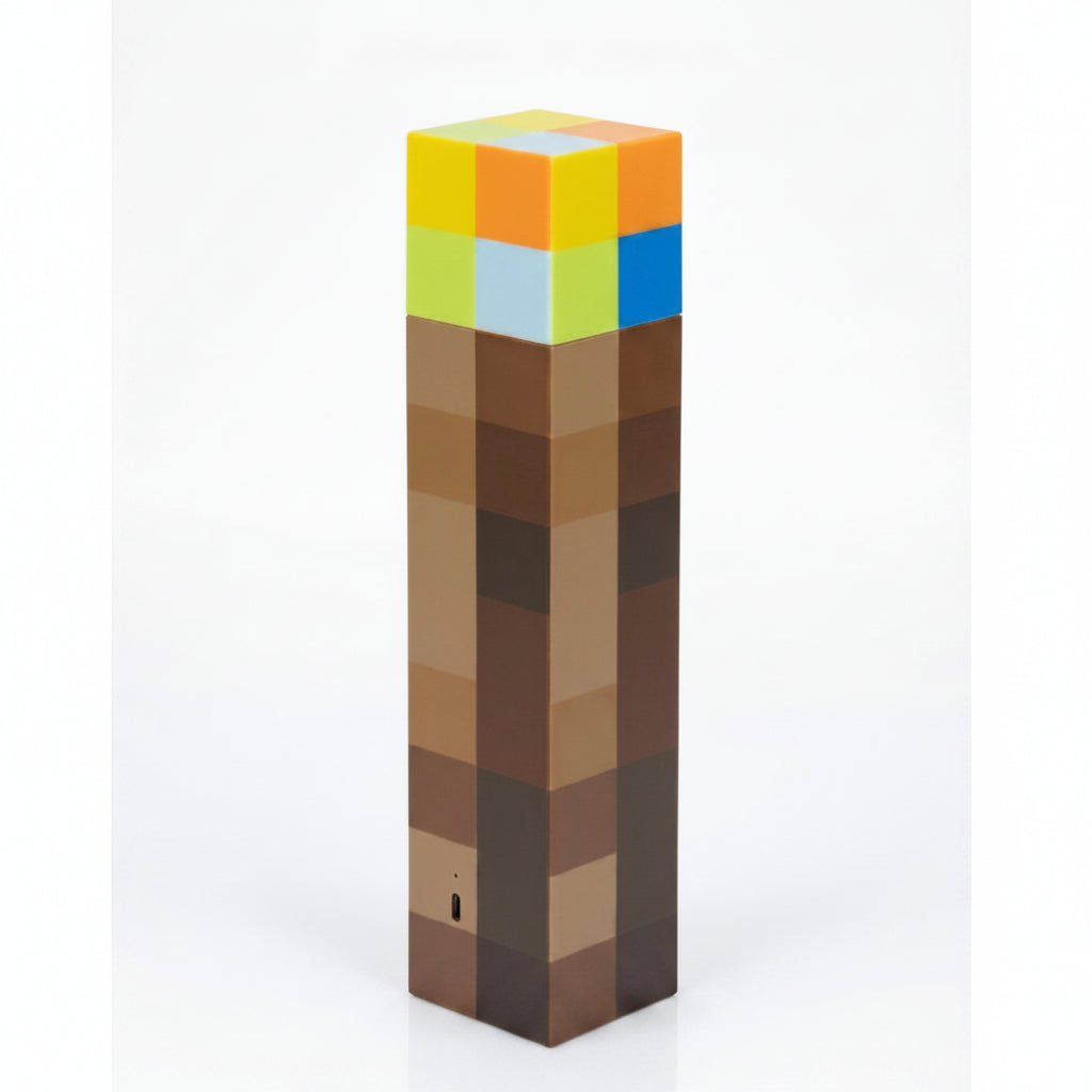 Minecraft Torch LED Night Light 2-in-1 Rechargeable Color Changing