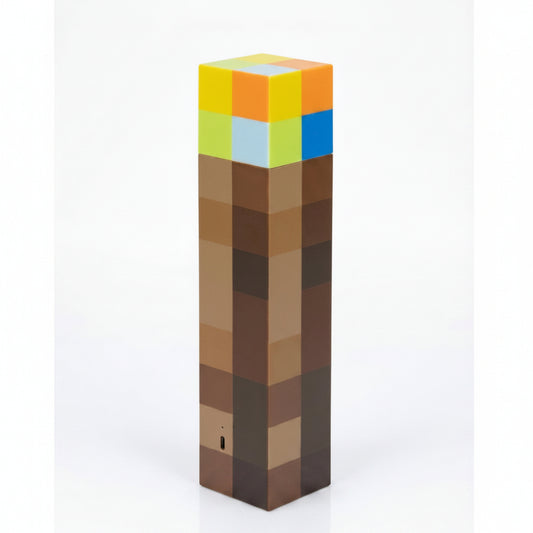 Minecraft Torch LED Night Light 2-in-1 Rechargeable Color Changing