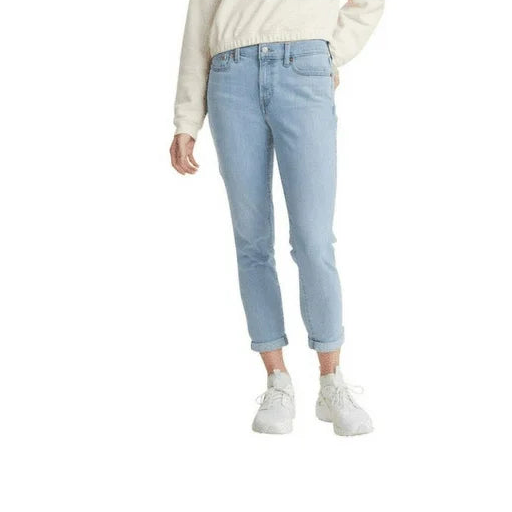 Levi's Women's Boyfriend Mid-Rise Cropped Light Blue Jeans