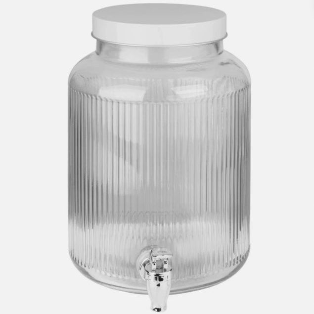 Livarno Home Glass Drink Dispenser 4.9 L with Tap White