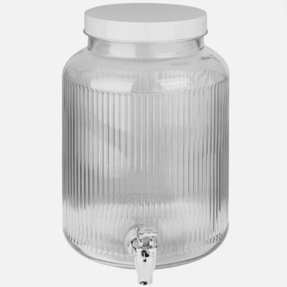 Livarno Home Glass Drink Dispenser 4.9 L with Tap White