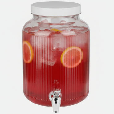 Livarno Home Glass Drink Dispenser 4.9 L with Tap White