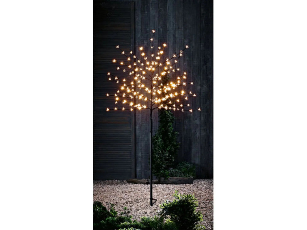 Livarno Home 5ft Black LED Cherry Blossom Tree, 200 Warm White Lights