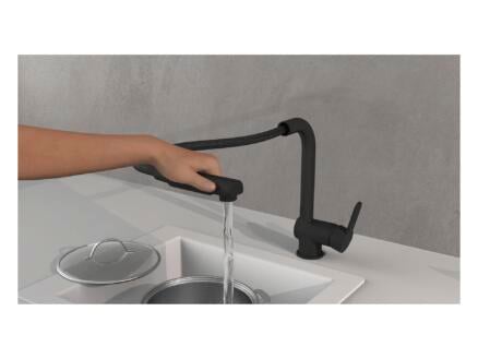 Schutte London Matte Black Kitchen Faucet with Pull-Out Spray Head