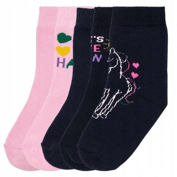 Lupilu Girls' Thermal Socks Cotton 5 Pairs 19-22