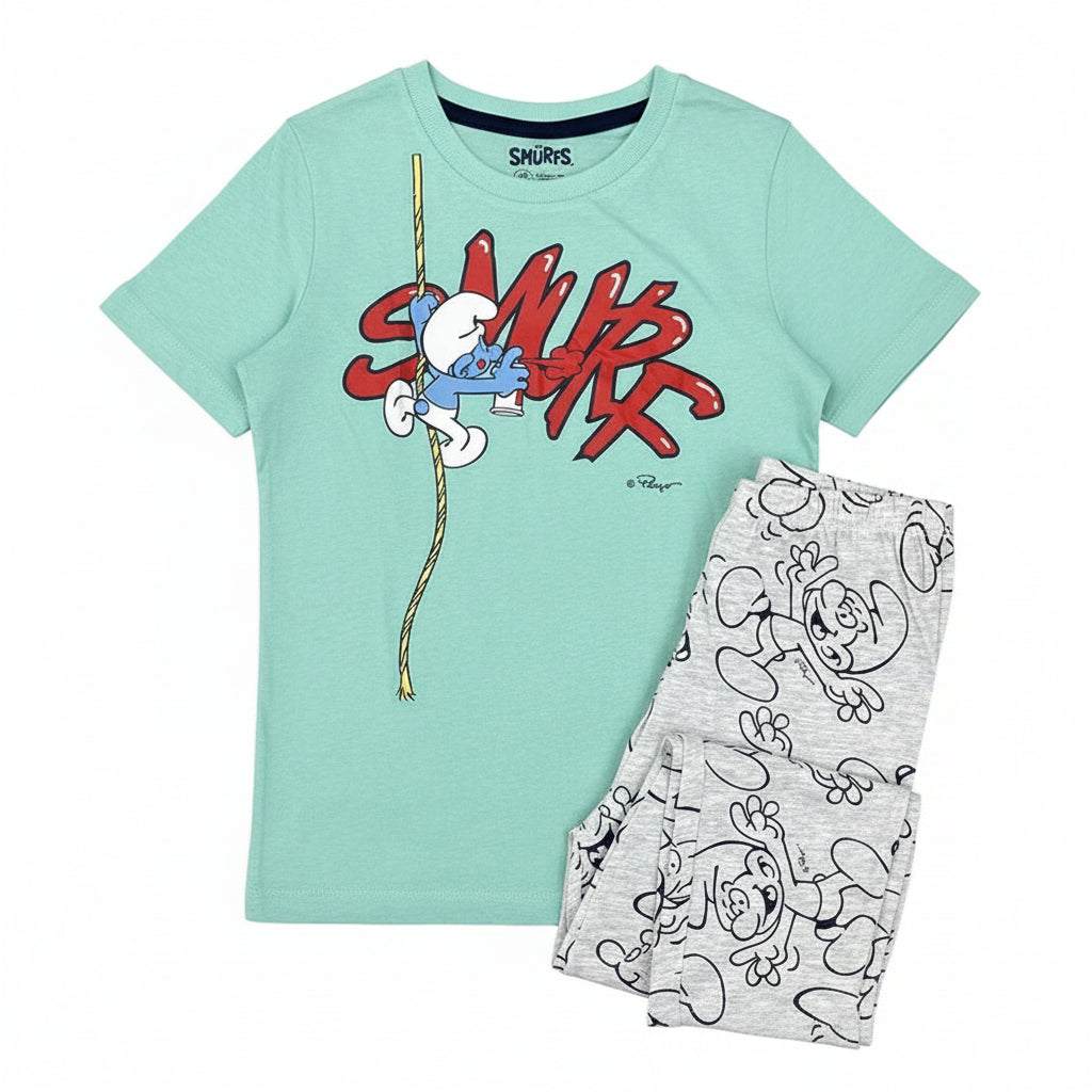 Smurfs Boys Short Sleeve T-Shirt and Lounge Pants Set Cartoon