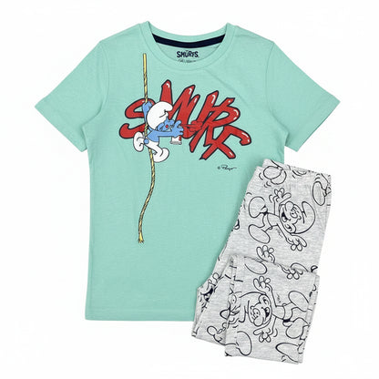 Smurfs Boys Short Sleeve T-Shirt and Lounge Pants Set Cartoon