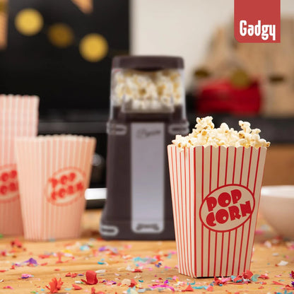 Gadgy Retro Hot Air Popcorn Maker Black 26.5x14cm Funcooking for Party & Kids