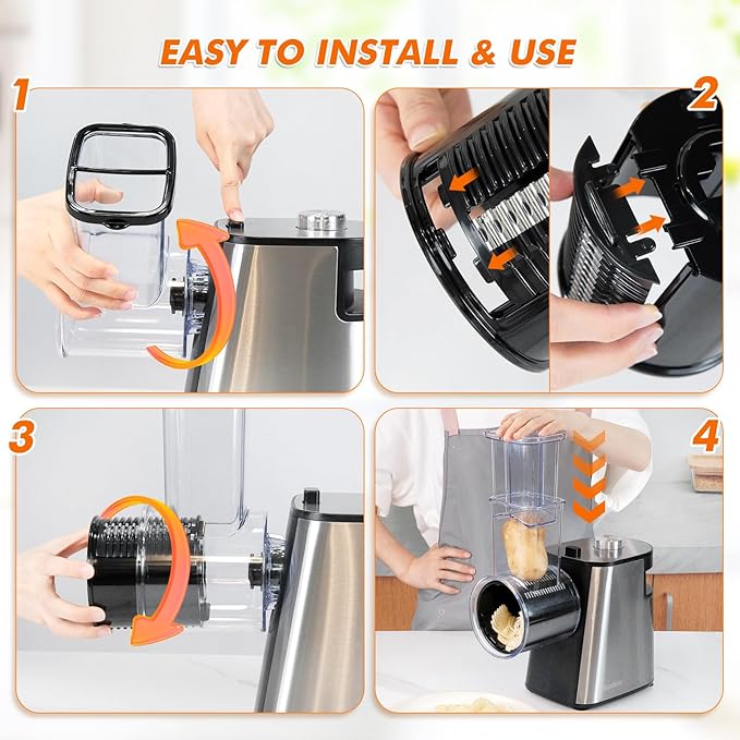 Anatole VSX-S  5-in-1 Electric Salad Shooter Vegetable Cutter Grater