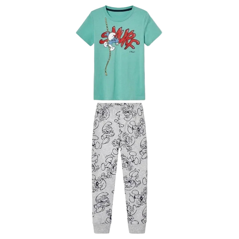 Smurfs Boys Short Sleeve T-Shirt and Lounge Pants Set Cartoon