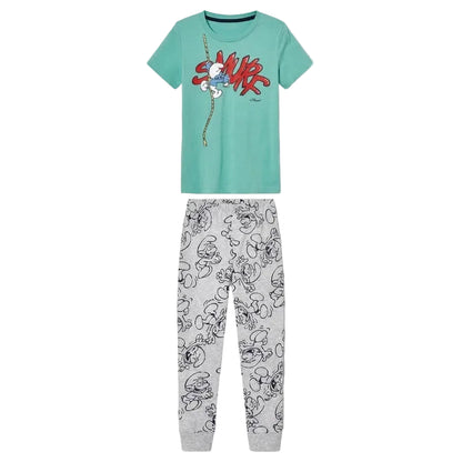 Smurfs Boys Short Sleeve T-Shirt and Lounge Pants Set Cartoon