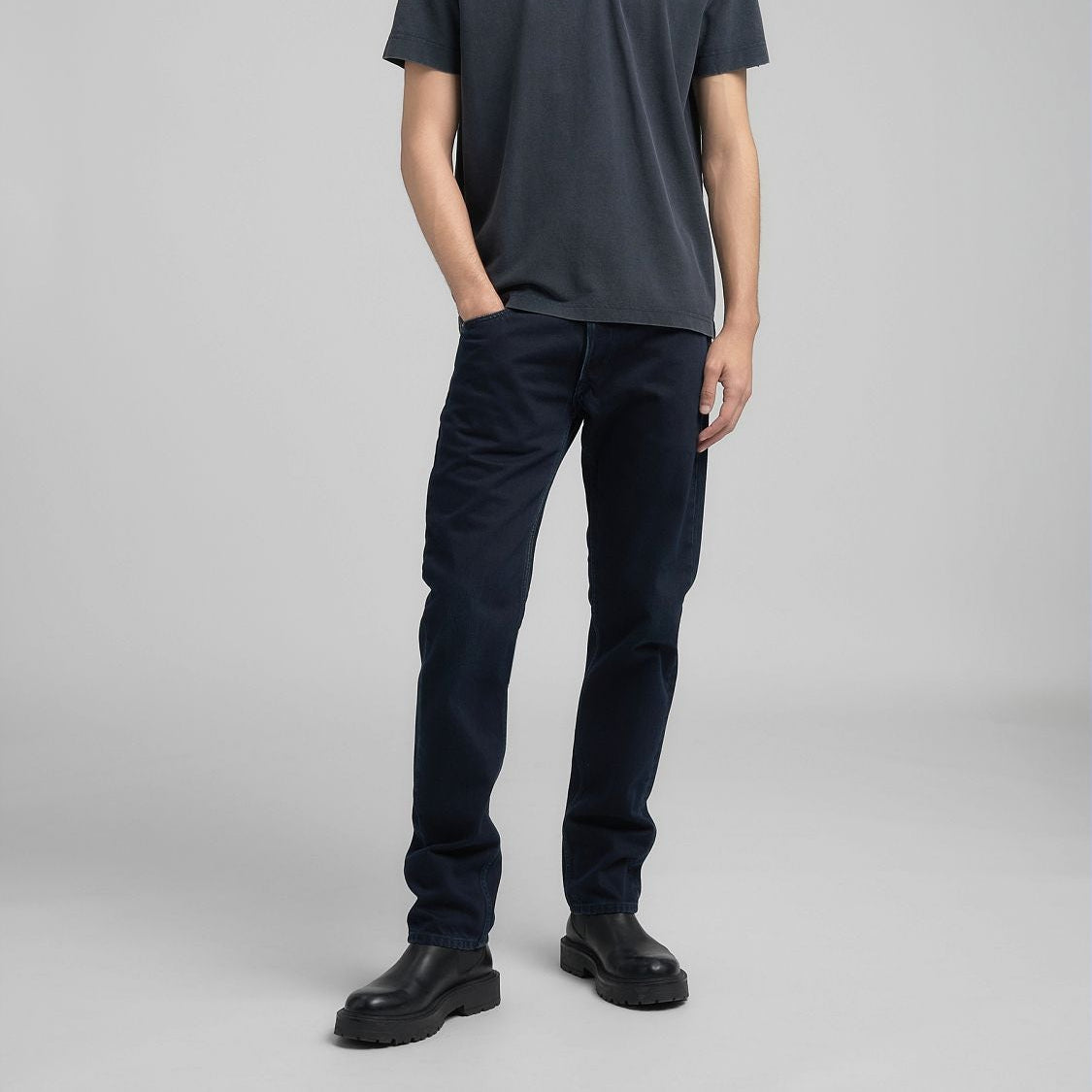 Grover Straight-Fit Dark Blue Denim Jeans for Men