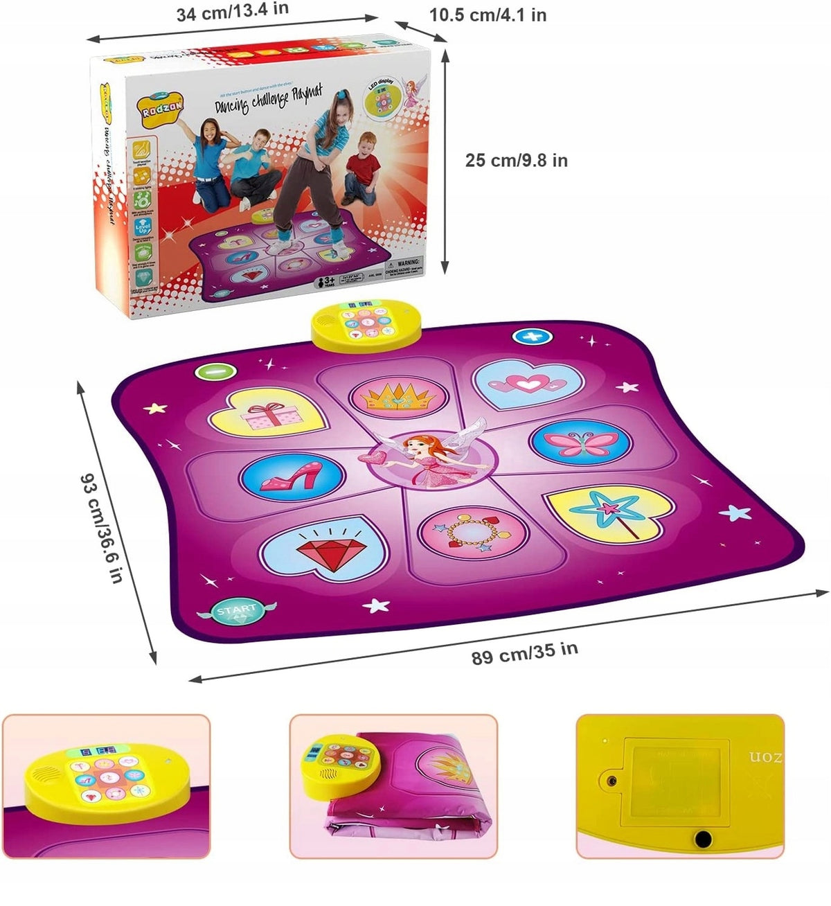 Kids' Musical Dance Mat with LED Display Purple