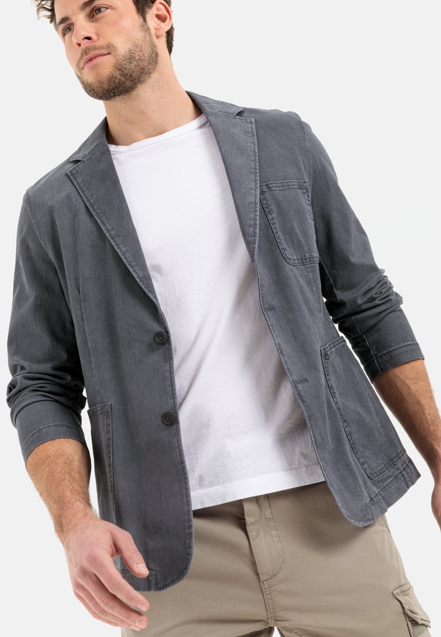 Modern Men's Casual 2-Way Stretch Cotton Twill Blazer Jacket