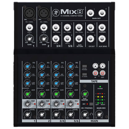 Mackie Mix8 8-Channel Compact Mixer, Black