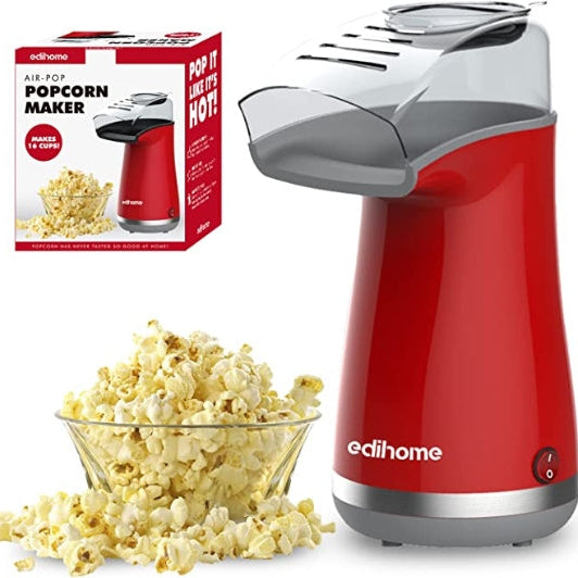 Edihome 1200W Red Oil-Free Popcorn Machine