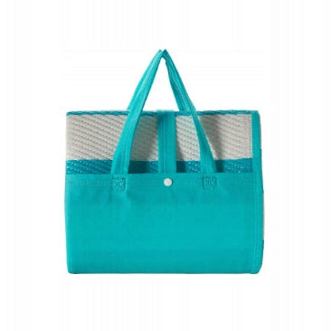 Crivit Beach Mat Foldable Into Bag Lightweight 90 x 180 cm Turquoise/White
