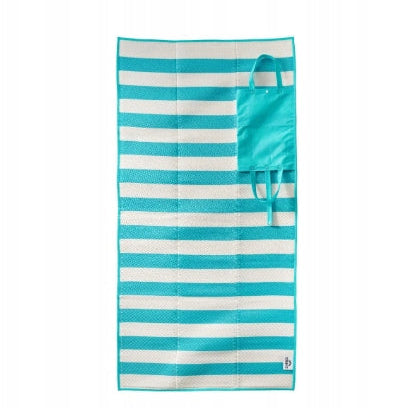 Crivit Beach Mat Foldable Into Bag Lightweight 90 x 180 cm Turquoise/White