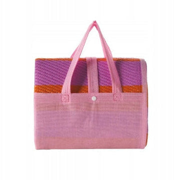 Crivit Beach Mat Foldable Into Bag Lightweight 90 x 180 cm Pink/Orange