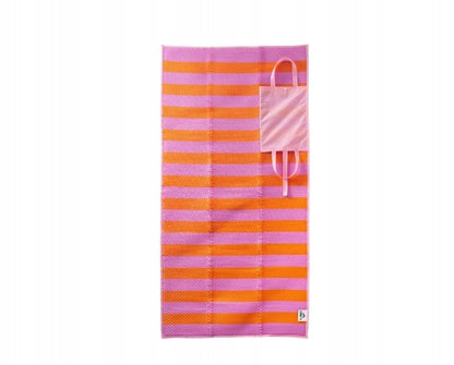 Crivit Beach Mat Foldable Into Bag Lightweight 90 x 180 cm Pink/Orange